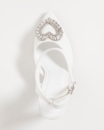 Amelia Heart Trim Heeled Court Shoes - Extra Wide Fit (EEE)