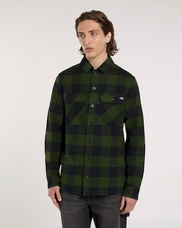 Dickies Fleece Lined Sacramento Flannel Shirt - Pine