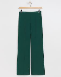 Magisculpt Satin Green Crepe Wide Leg Trouser