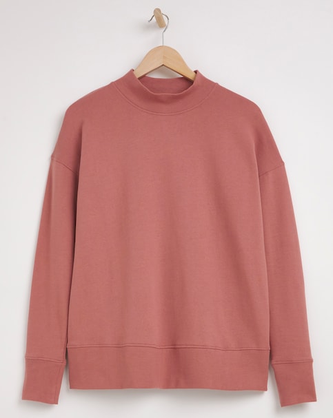 Pink High Neck Sweatshirt