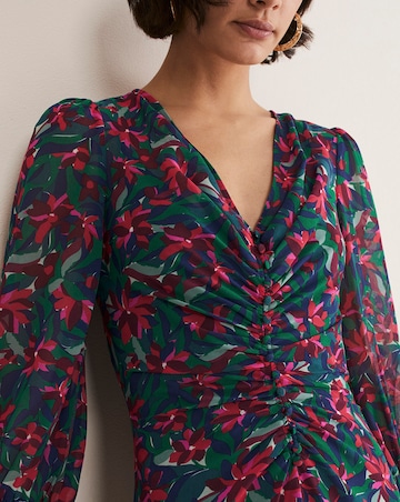 Phase Eight Hyacinth Button Through Printed Midi Dress