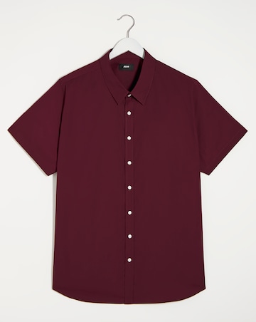 Wine Short Sleeve Formal Shirt Reg