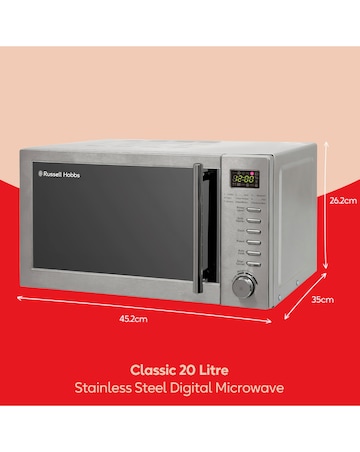 Russell Hobbs 20 Litre Stainless Steel Digital Microwave with Grill