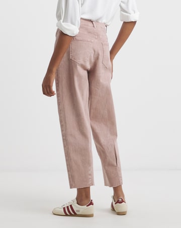 Simply Be Salt Pink Denim Cropped Barrel Jeans