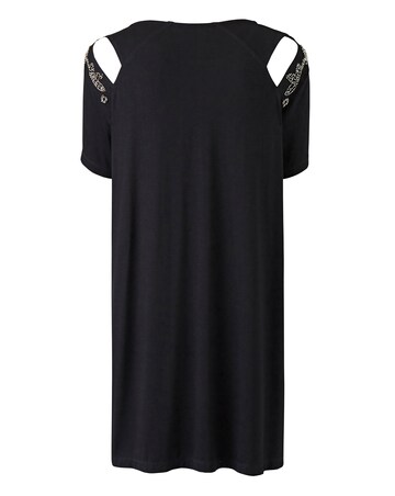 Embelished Cut Out Shoulder Tunic