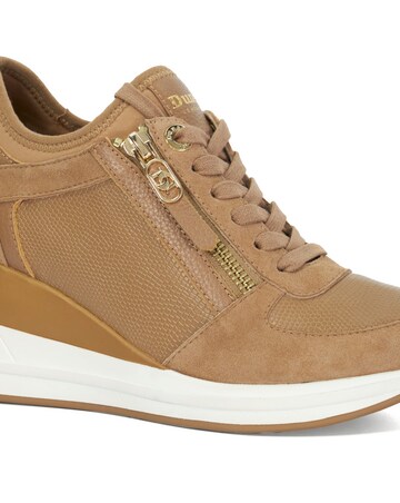 Dune Eiline Lace Up Wedge Leather Trainer Standard Fit