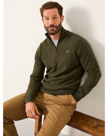 FatFace Rye 1/2 Neck Jumper (Regular & Tall) - Green