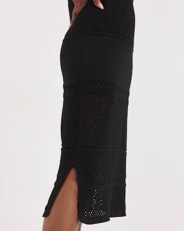 Black Crochet Midaxi Dress