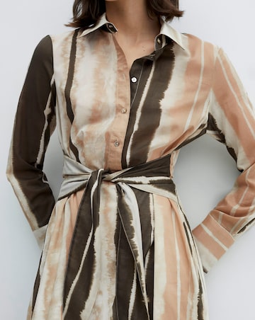 Mango Zoey Tie-Dye Stripe Midi Shirt Dress