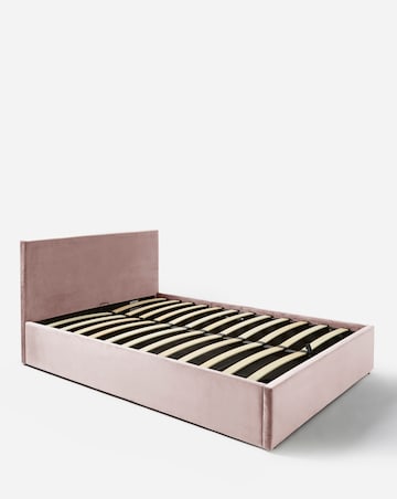 Hayden Velvet Ottoman Bed with 3 Layer Memory Foam Hybrid Mattress