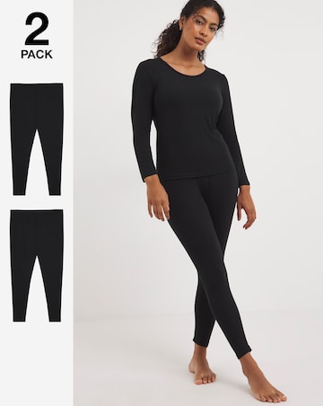 Pretty Secrets (2 Pack) Thermal Leggings Black