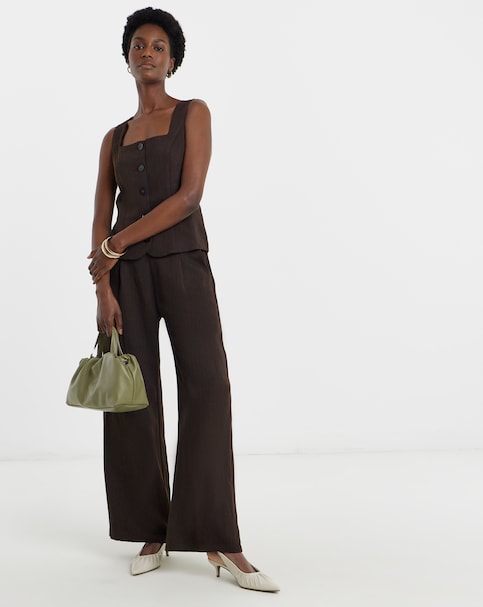 Textured Straight Leg Trouser