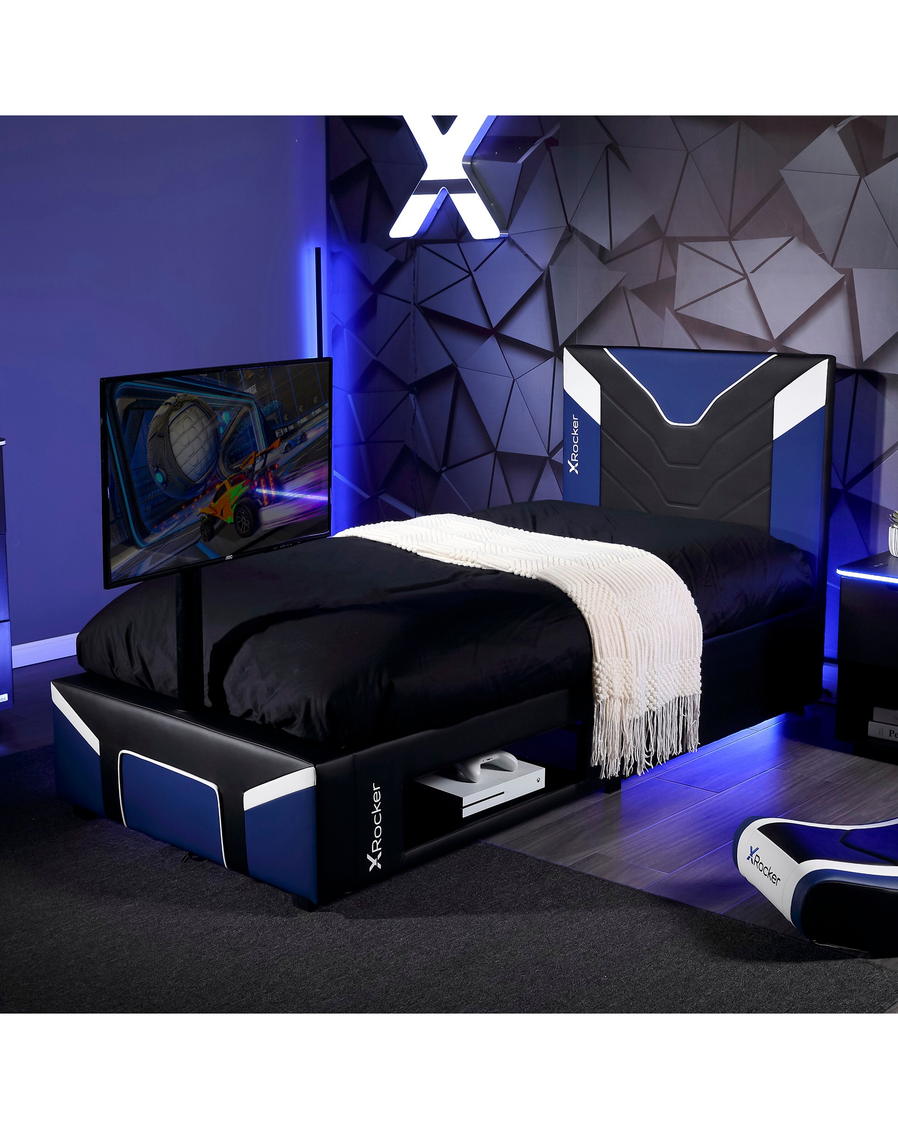X Rocker Single Cerberus Twist TV Bed - Blue | Ambrose Wilson