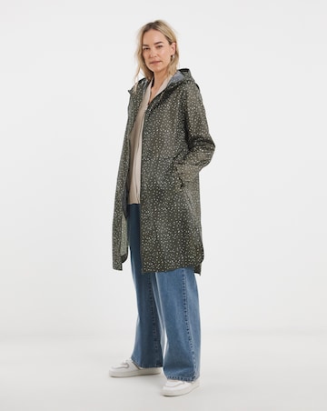 Khaki Spot Longline Pac A Mac Raincoat