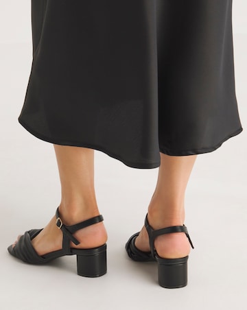 Clovis Twist Flexible Sole Block Heeled Sandals Wide E Fit