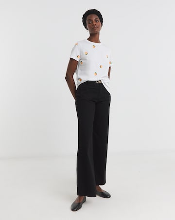 Pure Cotton Embroidered Peach T-Shirt