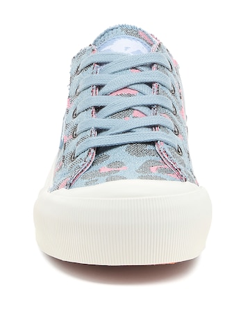 Rocket Dog Lisa Leopard Jazzin Plus Lace Up Canvas Trainers