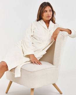 Pretty Secrets Button Through Fleece Dressing Gown