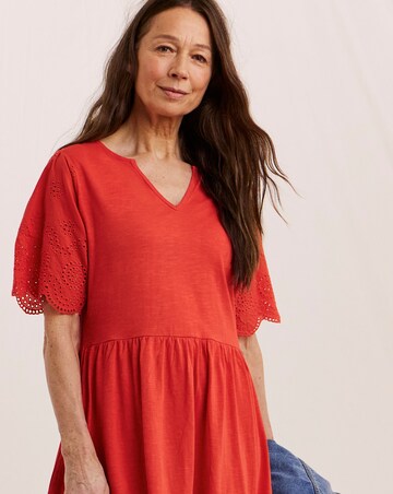 Julipa Broderie Jersey Mix Midi Dress