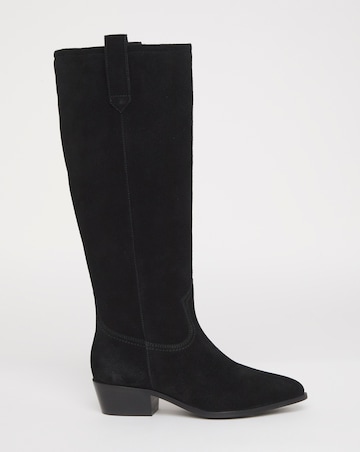 Bonnie Knee High Suede Western Boots - Wide Fit (E) & Curvy Calf