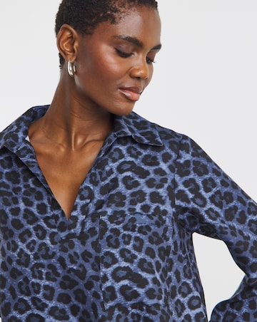 Collared Long Sleeve Tunic Dress