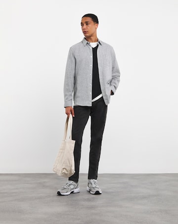 Blackwash Tapered Fit Stretch Jeans