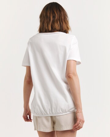White Bubble Hem Short Sleeve Top