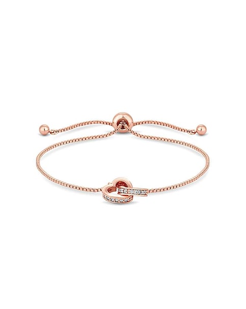 Jon Richard Rose Gold Plated Clear Crystal Heart Bracelet