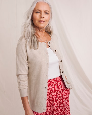 Julipa Scalloped Edge Button Down Cardigan