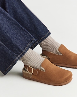 Floss Fluffy Mule Slippers - Wide Fit (E)