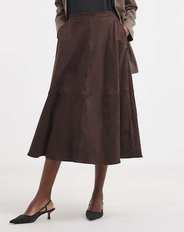 Suedette Midi Circle Skirt