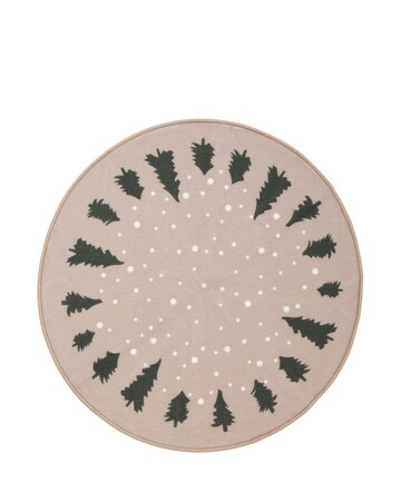 Christmas Trees Washable Circle Rug