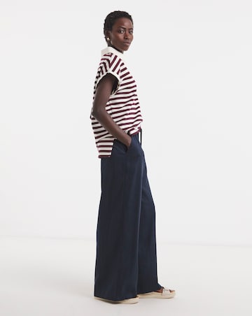 Linen Mix Wide Leg Trousers