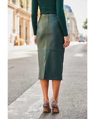 Sosandar Faux Leather Skirt