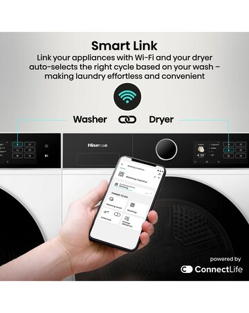 Hisense Power Steam 5i Series DH5I104BWAB WiFi-enabled 10kg Tumble Dryer - White