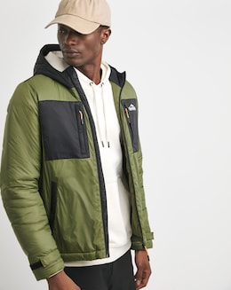 Snowdonia Khaki Wadded Colour Block Jacket