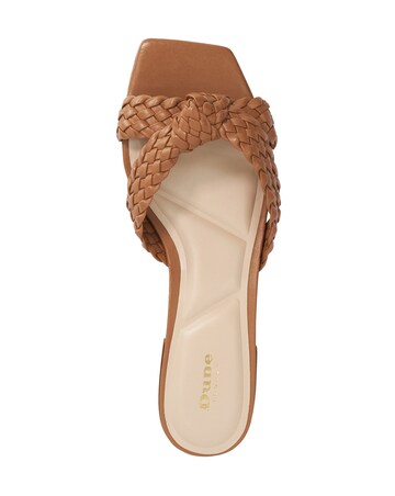 Dune Lacees Tan Woven Leather Sandals - Standard Fit (D)