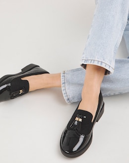 Amy Tassle Trim Loafers - Wide Fit (E)