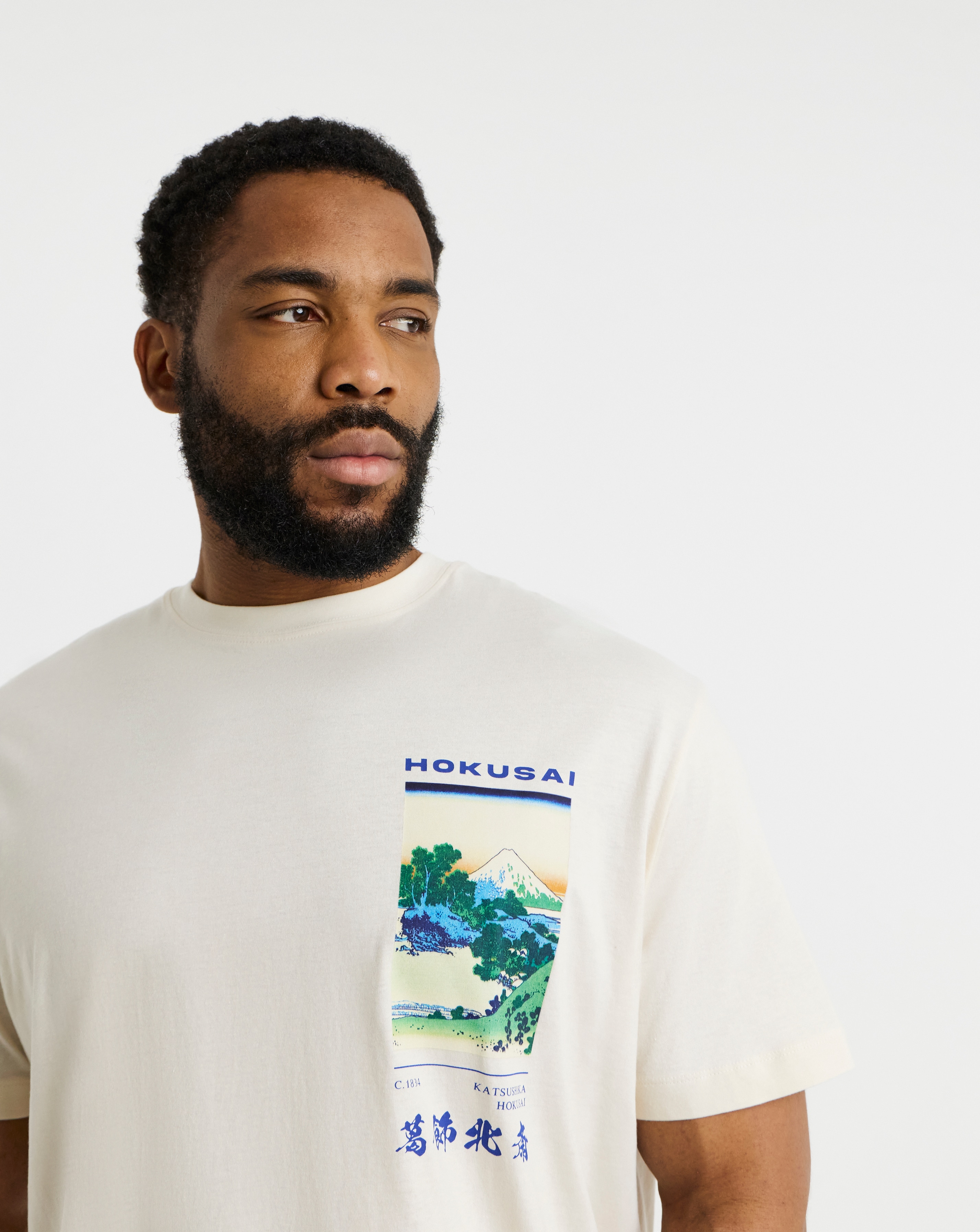 Jack & Jones Hokusai Back Graphic T-Shirt - White | Ambrose Wilson
