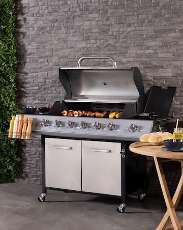 Charles Bentley 6 Burner Gas BBQ with Side Burner Bundle