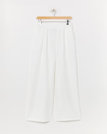 Flounce London Cream Wide Leg Trousers