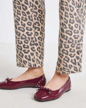 Catania Studded Bow Ballerina Shoes - Wide Fit (E)