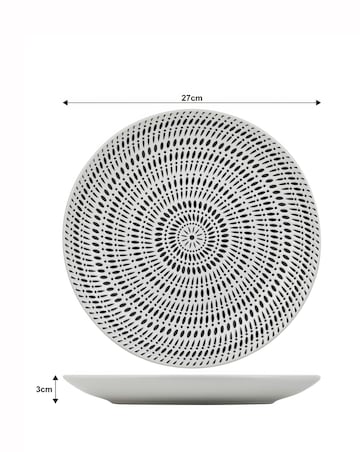 Waterside White Pad Print 16 Piece Dinner Set