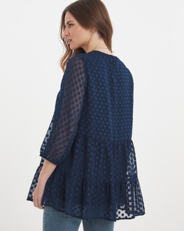 Julipa Sheer Spot Tiered Tunic