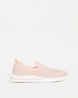 Cushion Walk Glitter Pink Slip On Trainers- Extra Wide Fit (EEE)