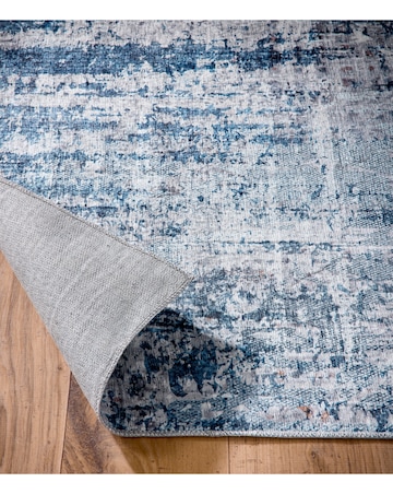 Arctic Scape Ice Washable Easy Care Rug