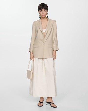 Mango Beige Linen Blazer