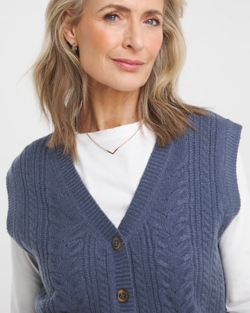 Julipa Cable Knitted Button Down Vest