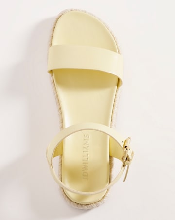 Leather Ankle Strap Espadrille - Wide Fit (E)