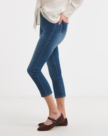 Mid Blue Stretch Crop Skinny Jeggings